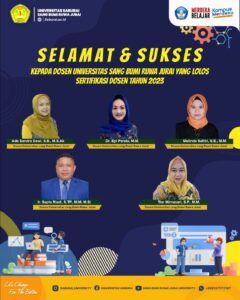 5 Dosen Universitas Saburai Lolos Sertifikasi Dari Kemdikbudristek