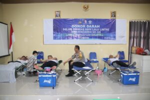 Polres Pringsewu Gelar Donor Darah dalam Rangka HUT Lalu Lintas ke-68