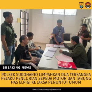 Polsek Sukoharjo Limpahkan Dua Tersangka Pencurian Ke Kejaksaan