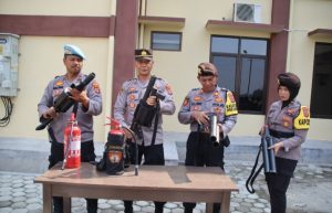 Tingkatkan Kesiapan Pemilu 2024, Polres Pringsewu Cek Sarana Pengendali Massa