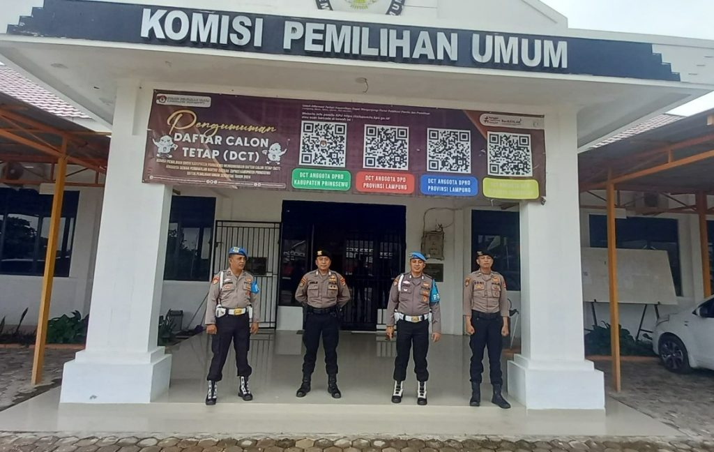 Propam Polres Pringsewu Cek Personel Pengamanan Obyek Vital Pemilu