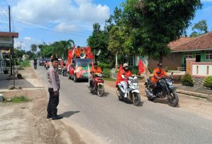 Polres Pringsewu Amankan Kampanye Roadshow Caleg Partai Buruh di Sukoharjo dan Adiluwih