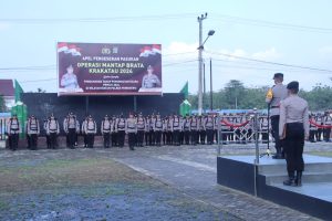 Polres Pringsewu Gelar Apel Pergeseran Pasukan untuk Pengamanan TPS Pemilu 2024