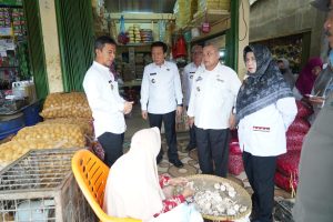 Hari Kedua Ramadan, Pj.Bupati Pringsewu Monitoring Harga Kebutuhan Pokok di Pasar