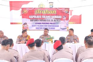 Kunker Perdana Ke Polsek Dente Teladas, AKBP James Berikan Motivasi Kepada Personel