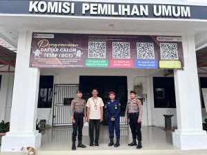 Polres Pringsewu Terus Lakukan Penjagaan Obyek Vital Pemilu Pasca Pemungutan Suara