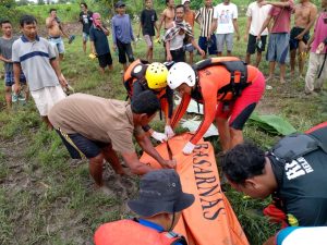 Pelajar Yang Hanyut  Di Sungai Way Bulok Pringsewu Ditemukan Meninggal Dunia