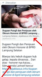 Tim Jejakkasus Laporkan Wartawan di Lampung Atas Pelanggaran Hak Cipta