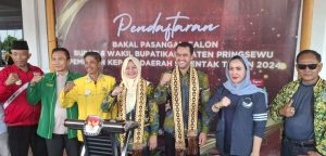Ririn Kuswantari dan Wiriawan Resmi Mendaftar sebagai Calon Bupati dan Wakil Bupati Pringsewu