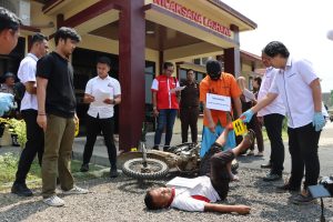 Polres Pringsewu Gelar Rekonstruksi Pembunuhan : 24 Adegan Diperagakan