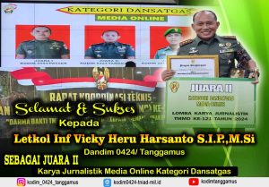 Kodim 0424 Tanggamus Raih Juara 2 Lomba Karya Jurnalistik TMMD ke-121