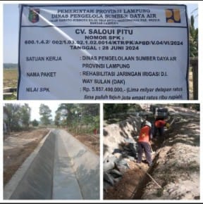 CV. Saloui Pitu Klarifikasi Isu Pemberitaan Terkait Rehabilitasi Jaringan Irigasi di Way Sulan