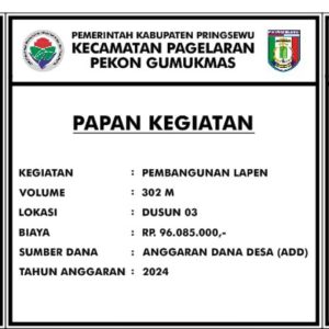 Pembangunan Jalan Lapen di Dusun 03 Pekon Gumukmas Wujud Aspirasi Warga