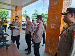 Polda Lampung Gelar pemeriksaan Senpi Laras Panjang, Pastikan Profesionalisme Personel