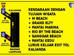 Polres Lampung Selatan Terapkan Sistem One Way saat Libur Lebaran di Jalur Wisata Pantai Kalianda