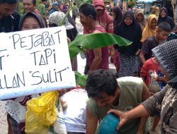 Masyarakat Enam Desa ke Camatan palas Desak Bupati Bangun Jalan Rusak yang Dipenuhi Ikan Lele