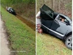 Honda CRV Alami Kecelakaan Tunggal di Tol Lampung, Pengemudi Diduga Mengantuk