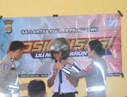 Polres Pringsewu Sosialisasi Tertib Lalu Lintas di SMPN 1 Ambarawa