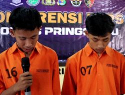 Dua Anggota Geng BOM21 Tersangka Kepemilikan Sajam, Minta Maaf ke Warga Pringsewu