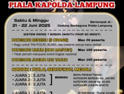 Turnamen Catur Piala Kapolda Lampung Mulai Dibuka Pendaftaran Hari Ini