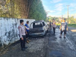 Mobil Pick Up Misterius Hangus Terbakar Di Pringsewu, Polisi : Masih Diselidiki Pemilik dan Sebab Terbakar