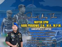 Ketua DPC AWPI Way Kanan Ucapkan Selamat Ulang Tahun kepada Dandempom II/3 Lampung