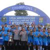 Liga Minisoccer Kapolda Cup 2025 Berkahir, Kapolda Lampung Berikan Langsung Piala Bergilir