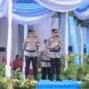 Diiringi Rintik Hujan, Irjen Helmy Santika Serahkan Pataka Polda Lampung “Wira Bhakti Ruwa Jurai”