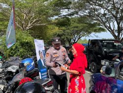 Sosialisasi di Pusat Keramaian, Polres Pringsewu Ajak Warga Daftarkan Anak ke SMA Kemala Taruna Bhayangkara