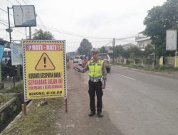 Antisipasi Kecelakaan di Jalan Ambles, Polisi Terapkan Rekayasa Lalin di Jalinbar Pringsewu