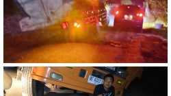 Lagi Lagi Truk Fuso 18 Ton Amblas di Jalan  Campang Kayu Ubi Saat Muat Sekam di putra Mandiri Bali Agung