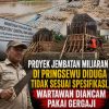 Proyek Jembatan Miliaran Di Pringsewu Diduga Tak Sesuai Spek, Wartawan Diintimidasi Oknum Bersenjata Gergaji