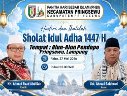 PHBI Kecamatan Pringsewu Siap Gelar Salat Idul Adha 1447 H di Pendopo Pringsewu