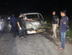 Minibus Terbakar di Tanjakan Way Sekampung Pringsewu, Sopir Alami Luka Bakar
