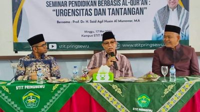 STIT Pringsewu Gelar Seminar Pendidikan Berbasis Al-Qur’an Bersama Prof. Dr. H. Said Agil Husin Al Munawar, M.A