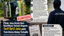 Pihak Jasa Derek Beri Klarifikasi Terkait Dugaan Tarif Rp13 Juta pada Truk Beras Bulog Terbalik