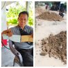 Warga Desa Suak Gotong Royong Timbun Jalan Rusak Secara Swadaya
