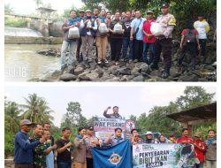 ‎Polsek Palas dan Mahasiswa UMITRA Tebar 2.000 Bibit Ikan di Way Pisang