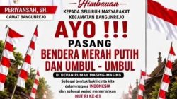 Camat Bangunrejo Ajak Warga Kibarkan Merah Putih dan Bersihkan Lingkungan Sambut HUT RI ke-81