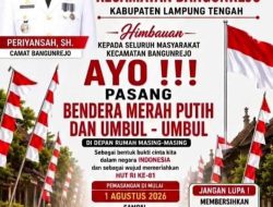 Camat Bangunrejo Ajak Warga Kibarkan Merah Putih dan Bersihkan Lingkungan Sambut HUT RI ke-81