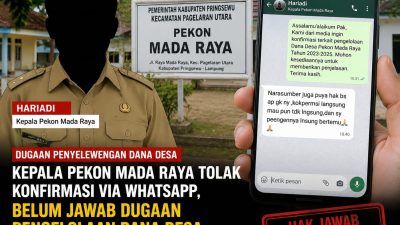 Kepala Pekon Mada Raya Tolak Konfirmasi via WhatsApp, Belum Jawab Dugaan Pengelolaan Dana Desa