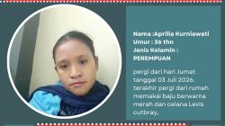 Keluarga Mohon Bantuan, Aprilia Kurniawati Dilaporkan Hilang Sejak 3 Juli 2026
