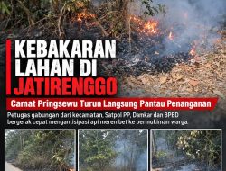 Kebakaran Lahan Di Jatirenggo, Camat Pringsewu Turun Langsung Pantau Penanganan
