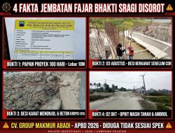 TERBONGKAR! Proyek Jembatan Fajar Bhakti Sragi Disorot, Besi Berkarat hingga Beton Kropos dan Oprit Ambrol, Dinas PU Diminta Buka Spek