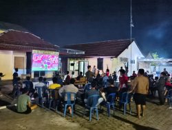 ‎Nobar Indonesia vs Thailand di Mapolsek Palas Berlangsung Meriah