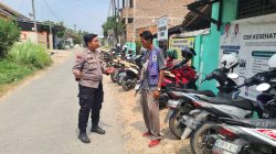 Cegah Curanmor, Brigpol Reo Purba Sisir Lokasi Ramai dan Sambangi Warga Pringsewu Timur